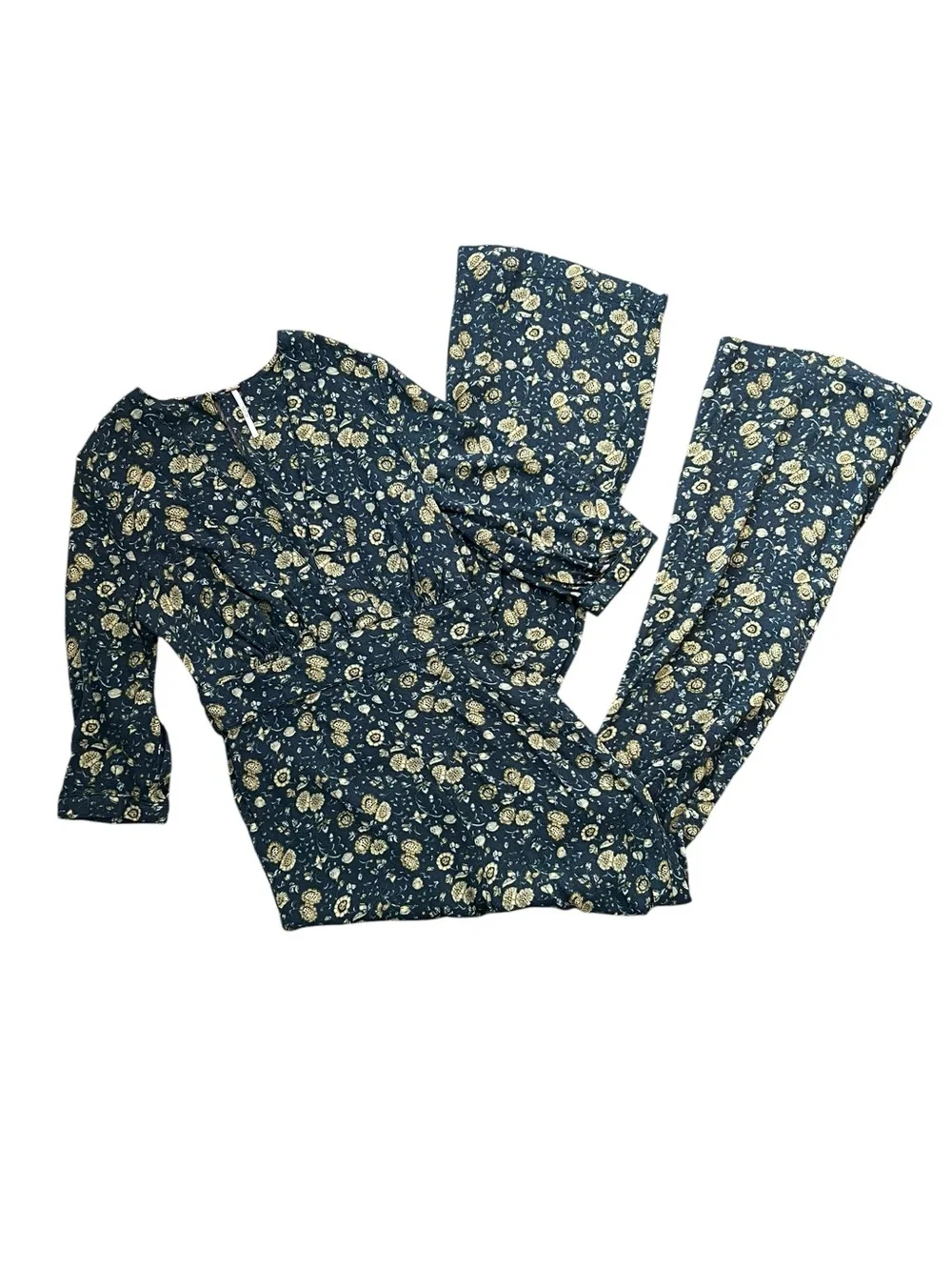 Free People FP Women’s Some Like It Hot Midnight Combo Floral Jumpsuit Size 2